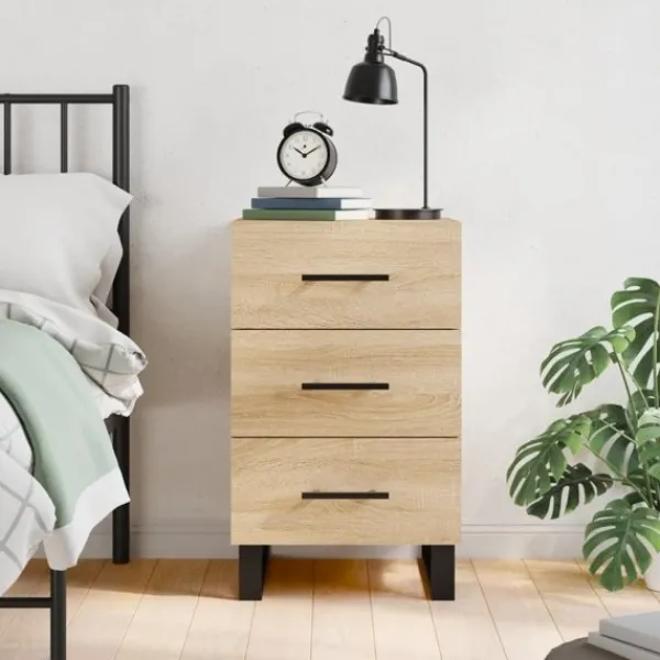 vidaXL Byråer>Sängbord sonoma-ek 40x40x66 cm konstruerat trä