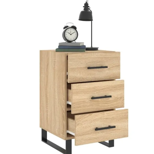 vidaXL Byråer>Sängbord sonoma-ek 40x40x66 cm konstruerat trä