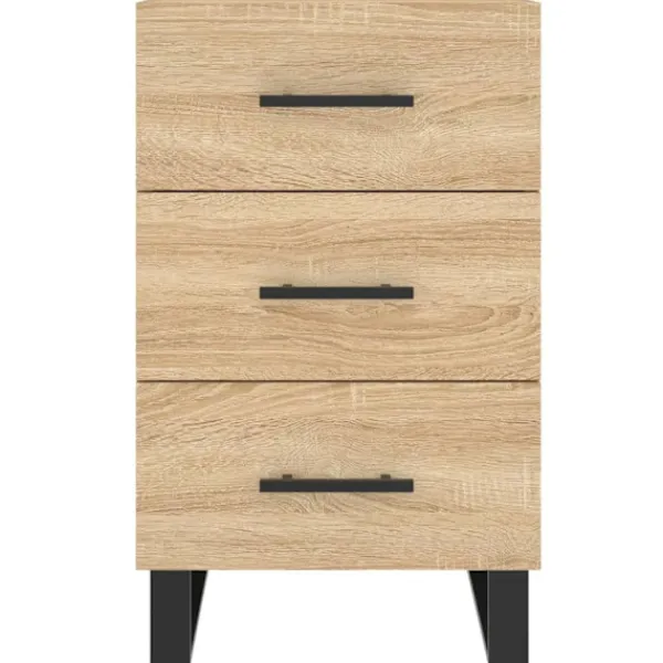 vidaXL Byråer>Sängbord sonoma-ek 40x40x66 cm konstruerat trä