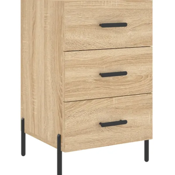 vidaXL Byråer>Sängbord sonoma-ek 40x40x66 cm konstruerat trä