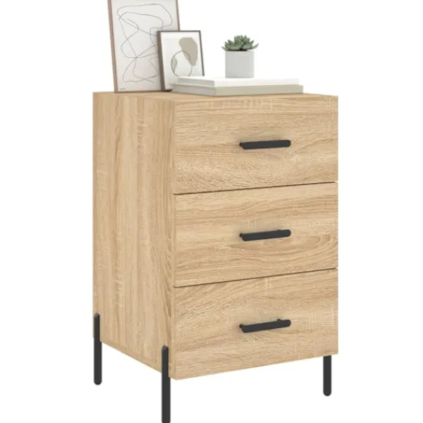 vidaXL Byråer>Sängbord sonoma-ek 40x40x66 cm konstruerat trä