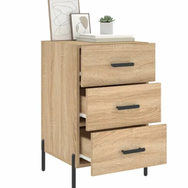 vidaXL Byråer>Sängbord sonoma-ek 40x40x66 cm konstruerat trä