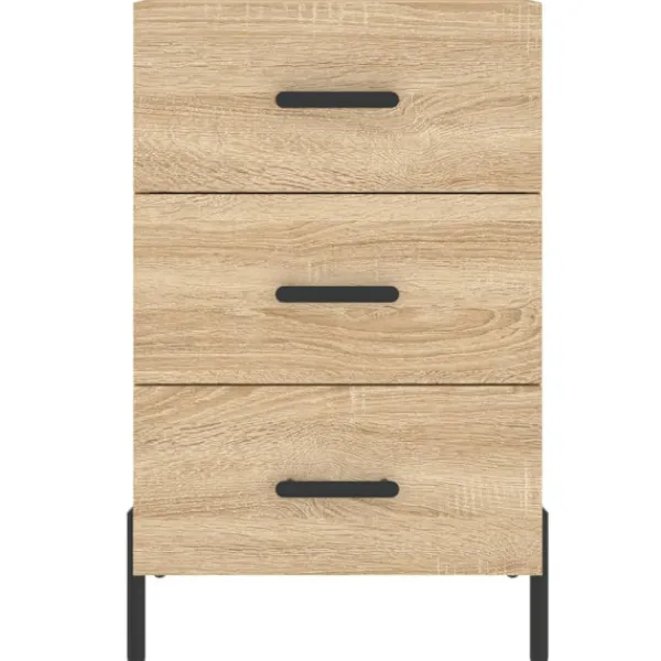 vidaXL Byråer>Sängbord sonoma-ek 40x40x66 cm konstruerat trä