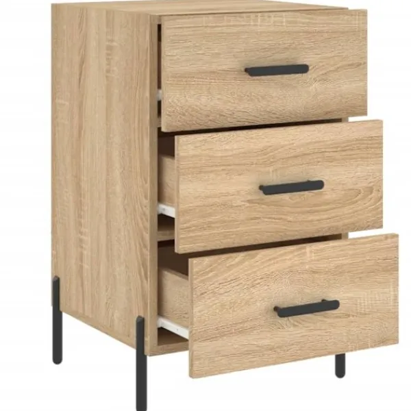 vidaXL Byråer>Sängbord sonoma-ek 40x40x66 cm konstruerat trä