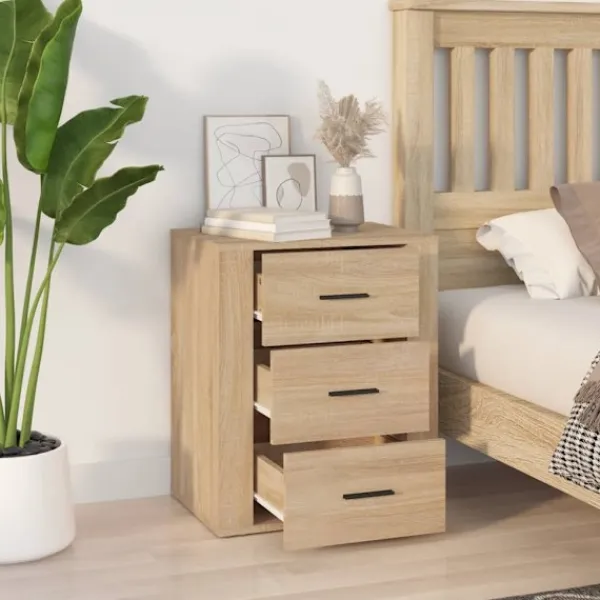 vidaXL Byråer>Sängbord sonoma-ek 50x36x60 cm konstruerat trä
