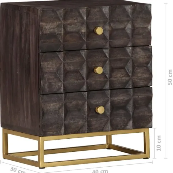 vidaXL Sängar>Sängbord 40x30x50 cm massivt mangoträ