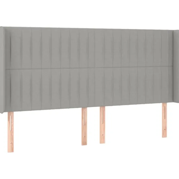 vidaXL Sängar>Sänggavel LED ljus 203x16x118/128 cm tyg