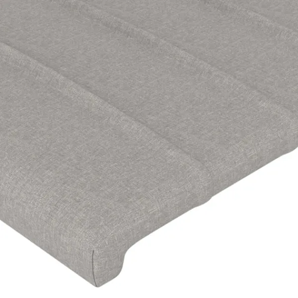 vidaXL Sängar>Sänggavel LED ljus 203x16x118/128 cm tyg