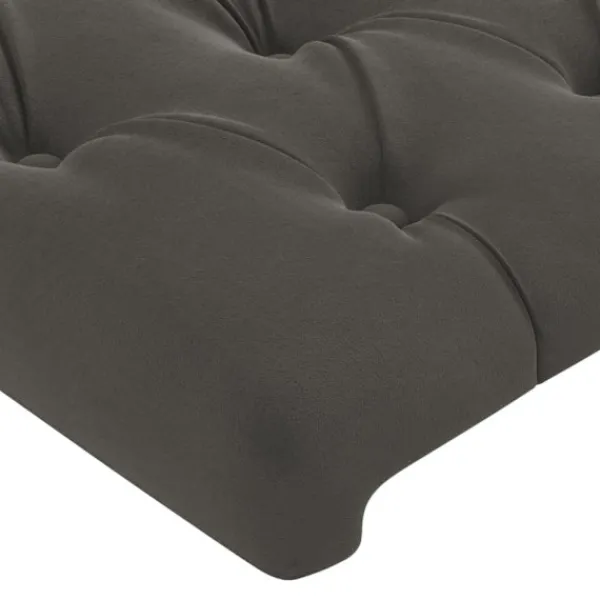 vidaXL Sängar>Sänggavel LED 160x7x78/88 cm sammet Grå