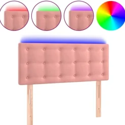 vidaXL Sängar>Sänggavel LED 100 x 5 x 78/88 cm sammet