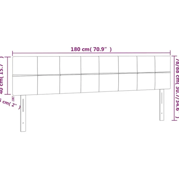 vidaXL Sängar>Sänggavel LED taupe 180x5x78/88 cm tyg Taupe