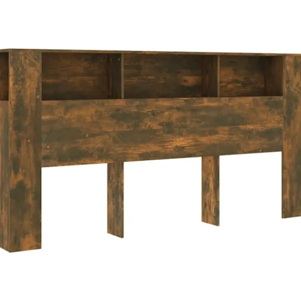 vidaXL Sängar>Sänggavel med förvaring rökfärgad 200x18,5x104,5 cm Brun