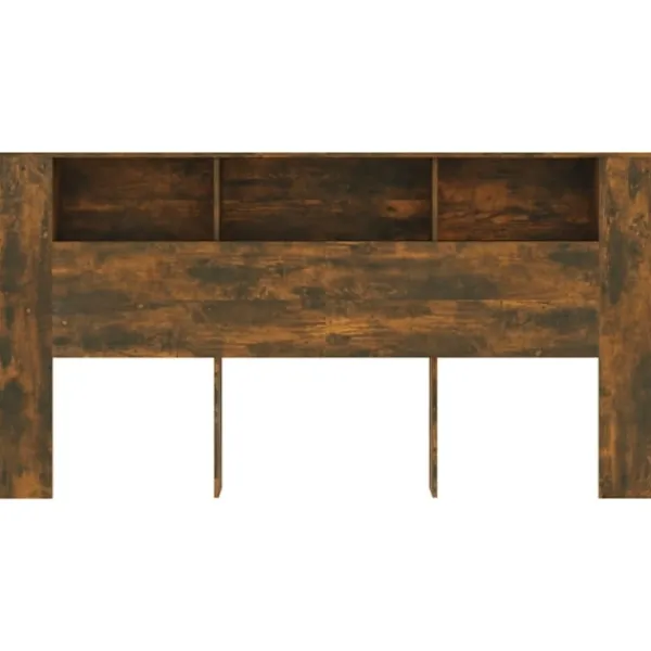 vidaXL Sängar>Sänggavel med förvaring rökfärgad 200x18,5x104,5 cm Brun