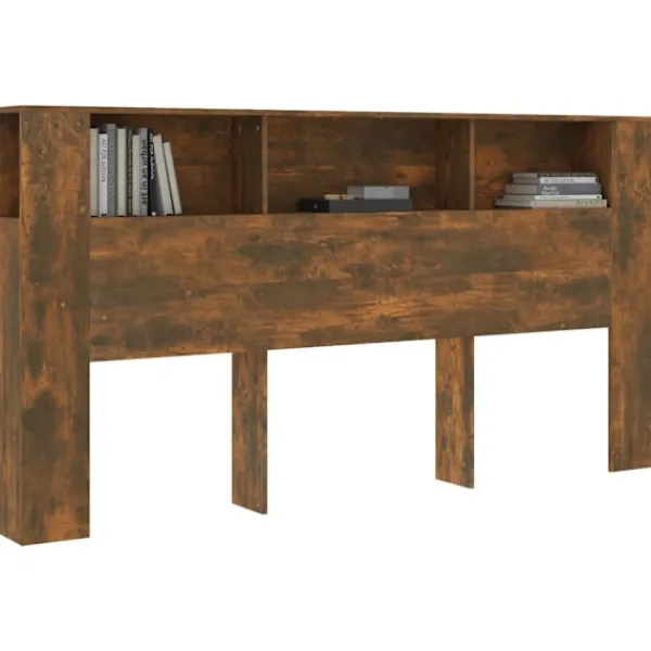 vidaXL Sängar>Sänggavel med förvaring rökfärgad 200x18,5x104,5 cm Brun