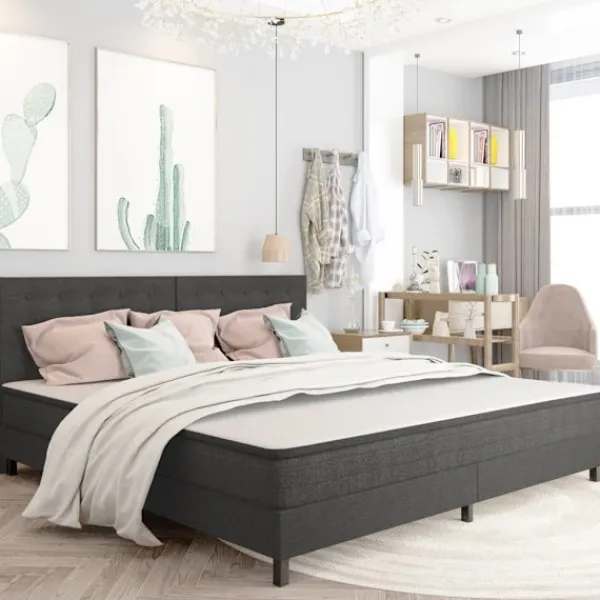 vidaXL Sängar>Sänggavel mörk tyg tuftad 200x200 cm