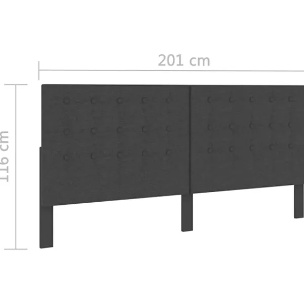 vidaXL Sängar>Sänggavel mörk tyg tuftad 200x200 cm