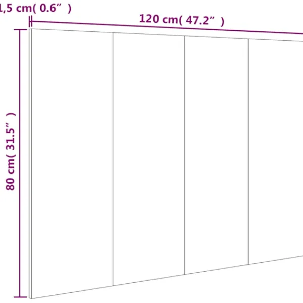 vidaXL Sängar>Sänggavel 120x1,5x80 cm konstruerat trä