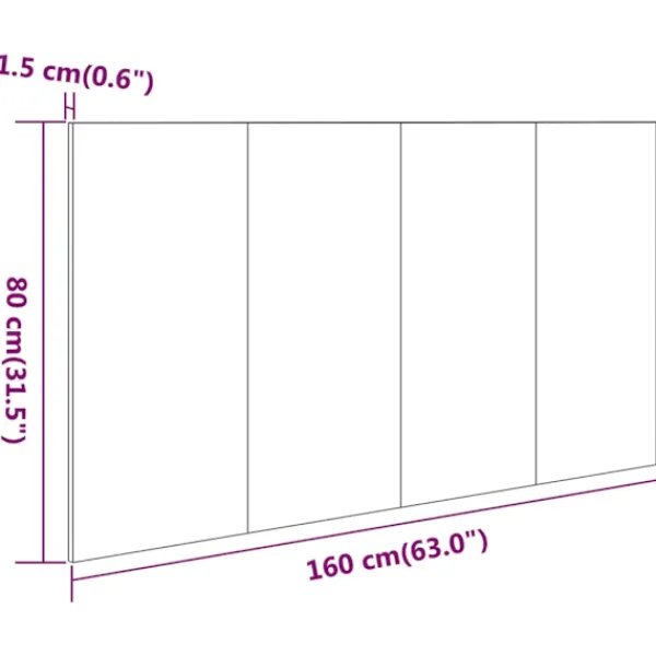 vidaXL Sängar>Sänggavel 160x1,5x80cm konstruerat trä