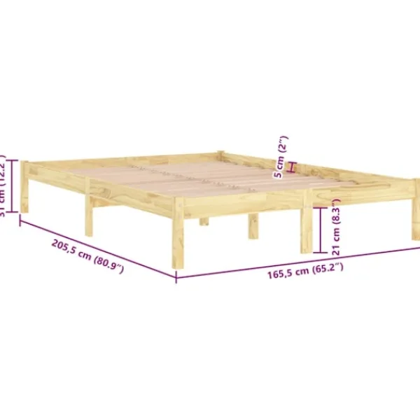 vidaXL Sängar>Sängram massiv furu 160x200 cm