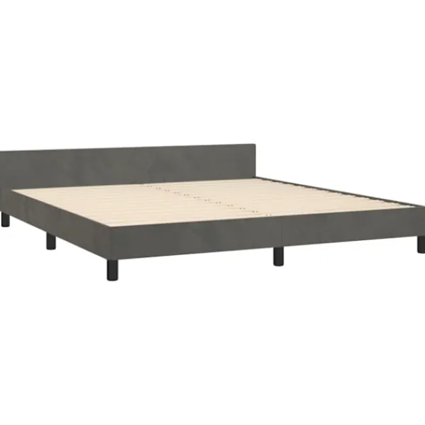 vidaXL Sängar>Sängram med huvudgavel mörk 180x200 cm sammet
