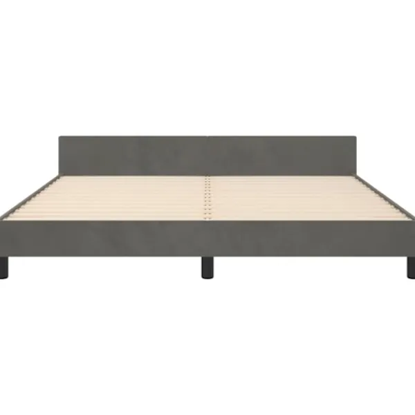 vidaXL Sängar>Sängram med huvudgavel mörk 180x200 cm sammet