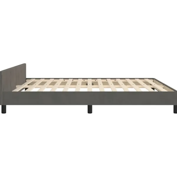 vidaXL Sängar>Sängram med huvudgavel mörk 180x200 cm sammet