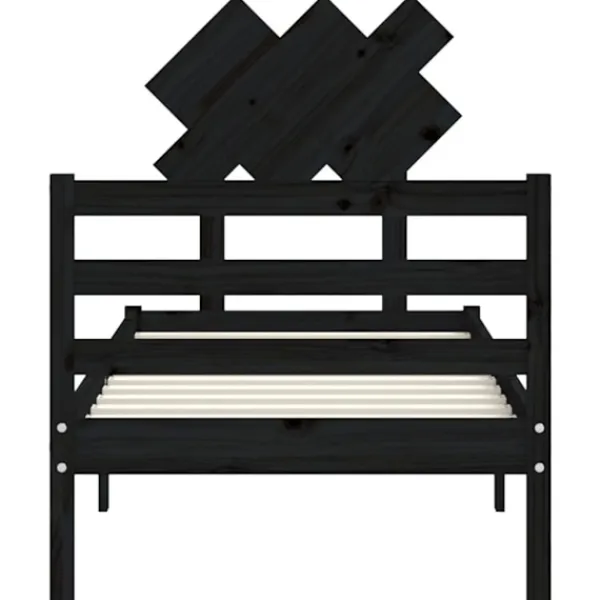 vidaXL Sängar>Sängram med huvudgavel 90x200 cm massivt trä
