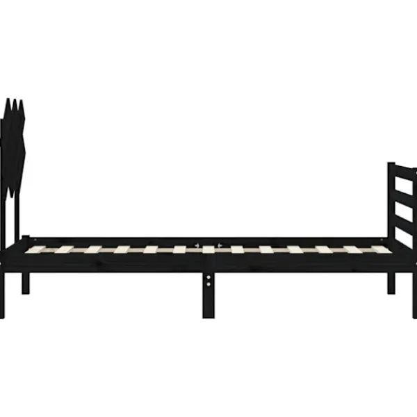 vidaXL Sängar>Sängram med huvudgavel 90x200 cm massivt trä