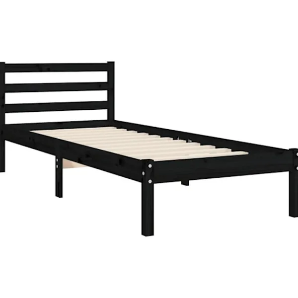 vidaXL Sängar>Sängram med huvudgavel 90x200 cm massivt trä