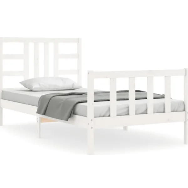 vidaXL Sängar>Sängram med huvudgavel 100x200 cm massivt trä