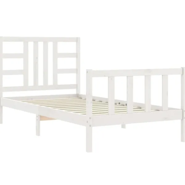 vidaXL Sängar>Sängram med huvudgavel 100x200 cm massivt trä