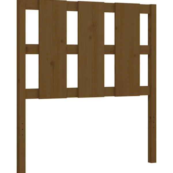 vidaXL Sängar>Sängram med huvudgavel honungs 90x200 cm massiv trä