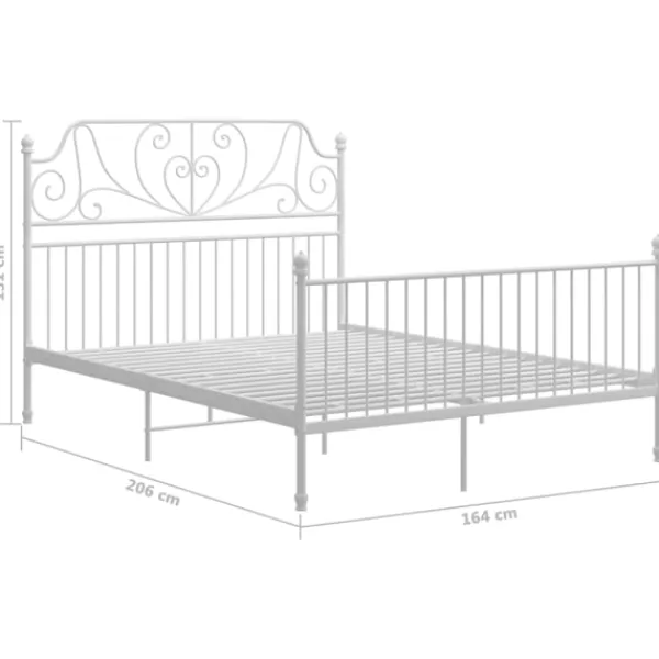 vidaXL Sängar>Sängram med huvudgavel utan madrass 160x200 cm metall