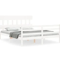 vidaXL Sängar>Sängram med huvudgavel 160x200 cm massivt trä