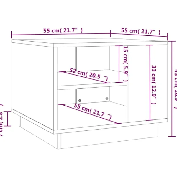 vidaXL Soffbord>Soffbord 2 st sonoma 55x55x43 cm konstruerat trä