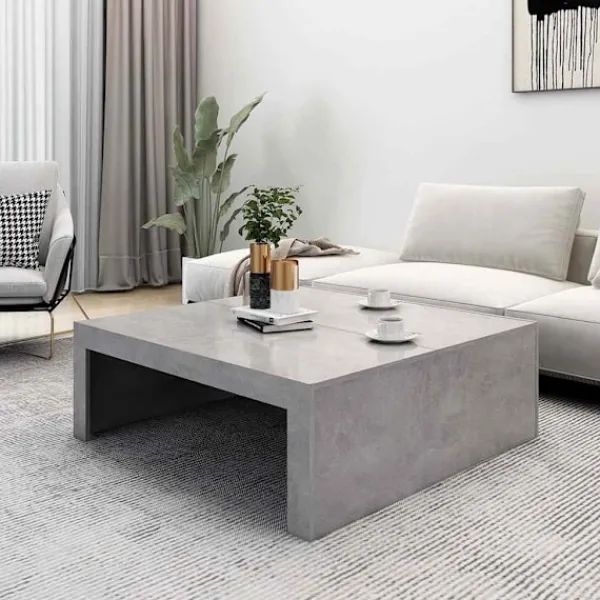 vidaXL Soffbord>Soffbord betong 100x100x35 cm konstruerat trä