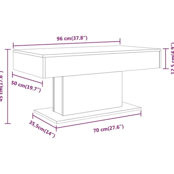 vidaXL Soffbord>Soffbord sonoma-ek 96x50x45 cm konstruerat trä