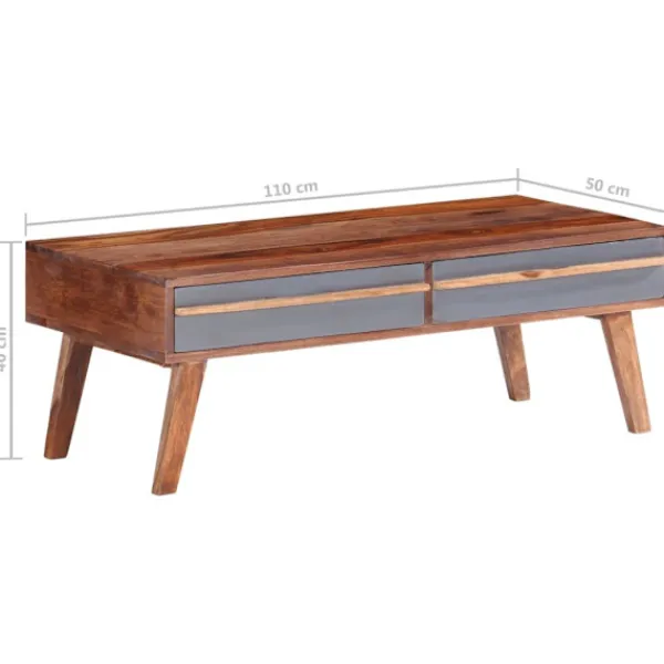vidaXL Soffbord>Soffbord 110x50x40 cm massivt sheshamträ