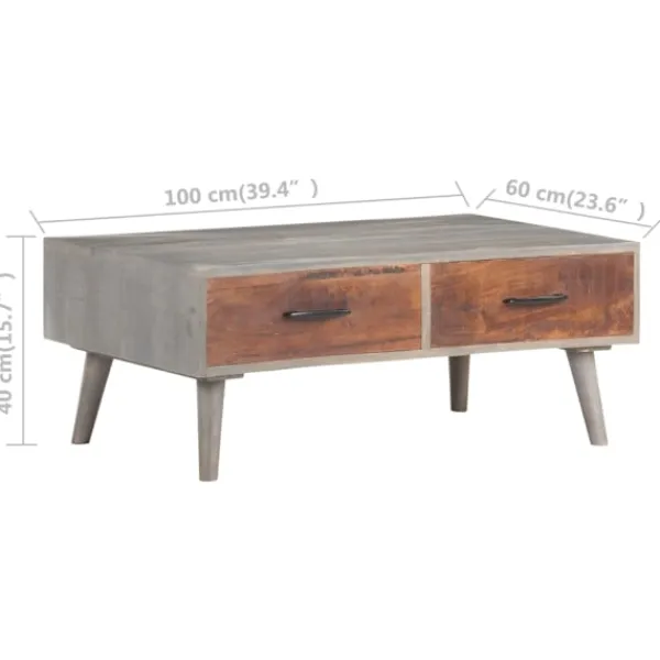 vidaXL Soffbord>Soffbord 100x60x40 cm massivt grovt mangoträ