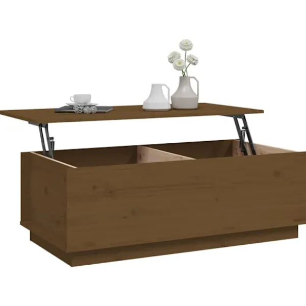 vidaXL Soffbord>Soffbord honungs 100x50x35 cm massiv furu