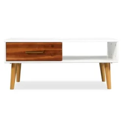 vidaXL Soffbord>Soffbord massivt akaciaträ 90x50x40 cm