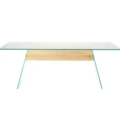 vidaXL Soffbord>Soffbord MDF och glas 110x55x40 cm ekfärgat