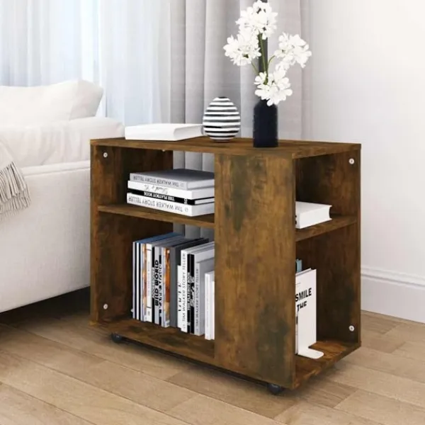 vidaXL Soffbord>Soffbord rökfärgad ek 70x35x55 cm konstruerat trä