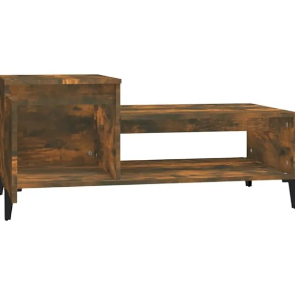 vidaXL Soffbord>Soffbord rökfärgad ek 100x50x45 cm konstruerat trä