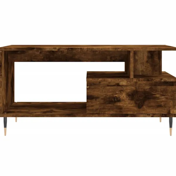 vidaXL Soffbord>Soffbord rökfärgad ek 90x49x45 cm konstruerat trä