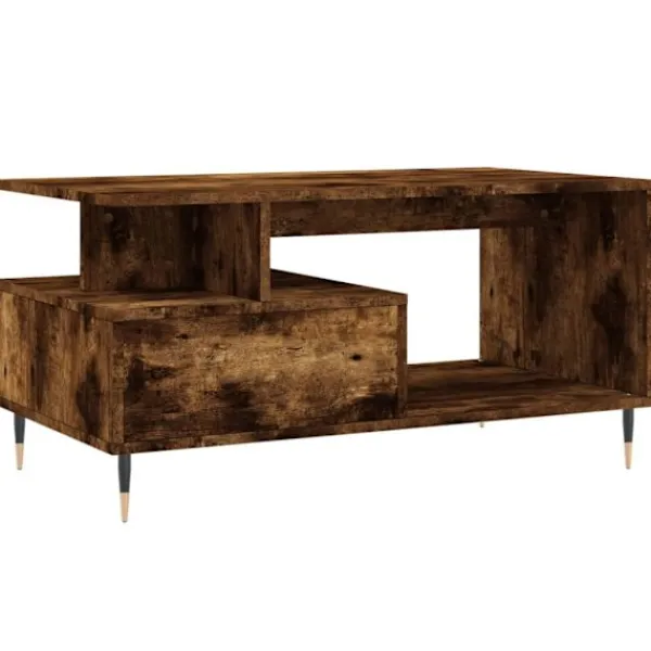 vidaXL Soffbord>Soffbord rökfärgad ek 90x49x45 cm konstruerat trä