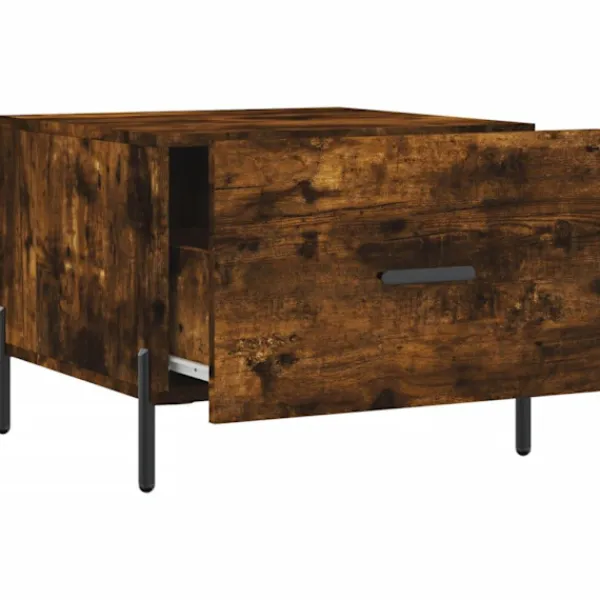 vidaXL Soffbord>Soffbord rökfärgad ek 50x50x40 cm konstruerat trä