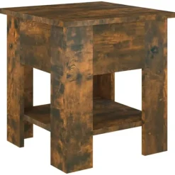 vidaXL Soffbord>Soffbord rökfärgad ek 40x40x42 cm konstruerat trä
