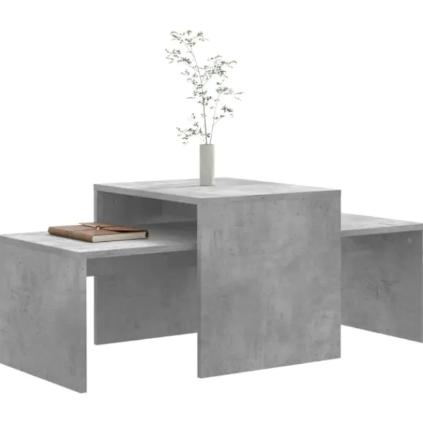 vidaXL Soffbord>Soffbord set betong 100x48x40 cm konstruerat trä
