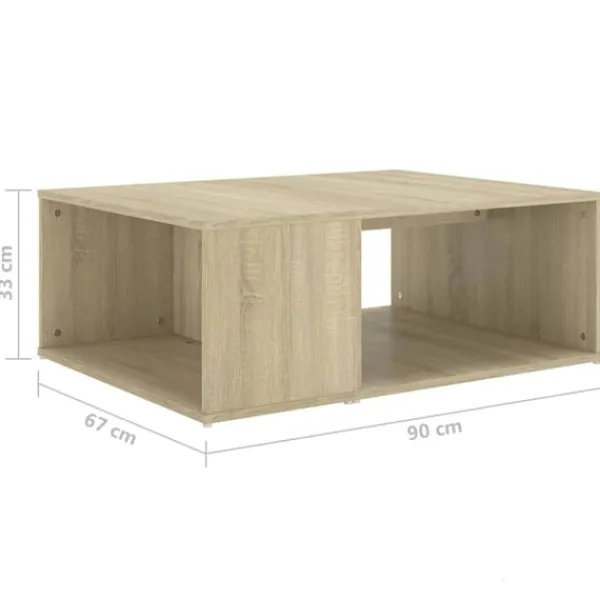 vidaXL Soffbord>Soffbord sonoma-ek 90x67x33 cm konstruerat trä